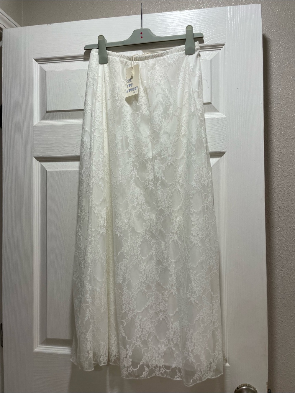 White/ Ivory Lace Maxi Skirt